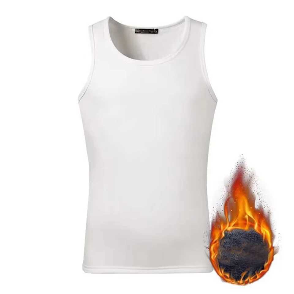 Mens Fleece Lined Tank Top Vest Underwear Warm Thermal Base Layer Undershirt Thermo Clothing Pajamas Breathable Base T-Shirt G251215