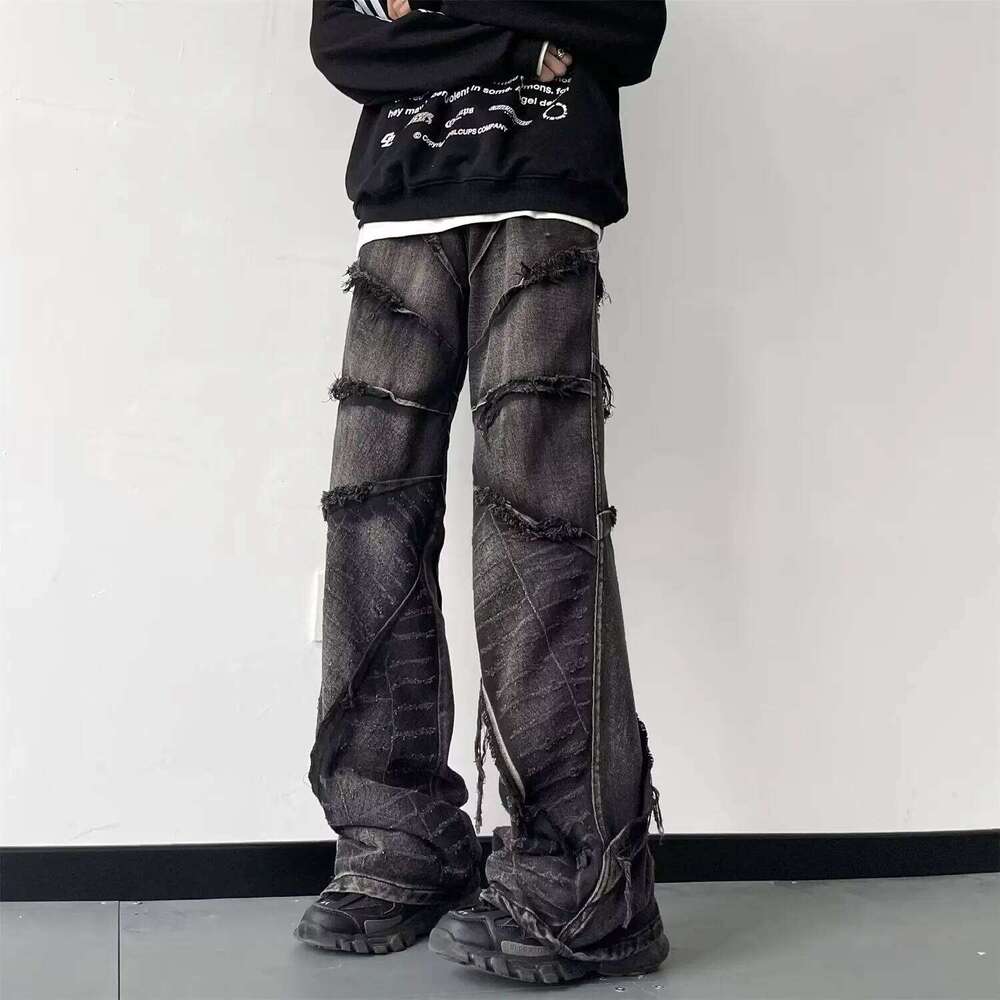 Streetwear Y2K Hip Hop Retro Baggy Men Wide Leg Oversize pants Denim Trousers Cargo Jeans C251215