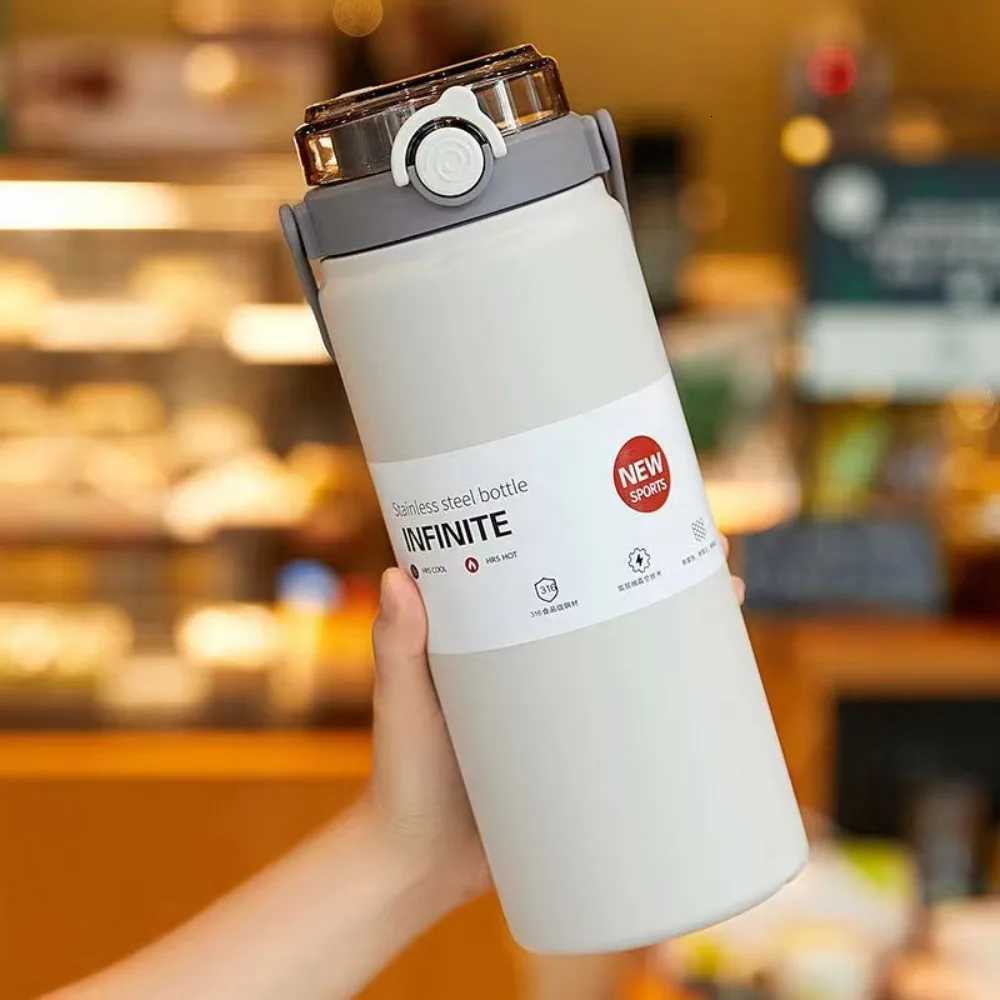 Portable 1L/12L Thermos Cup Stainless Steel Large Capacity Straw Thermal Bottle Keep Hot/Cold Vacuum Flask Soprt H251215