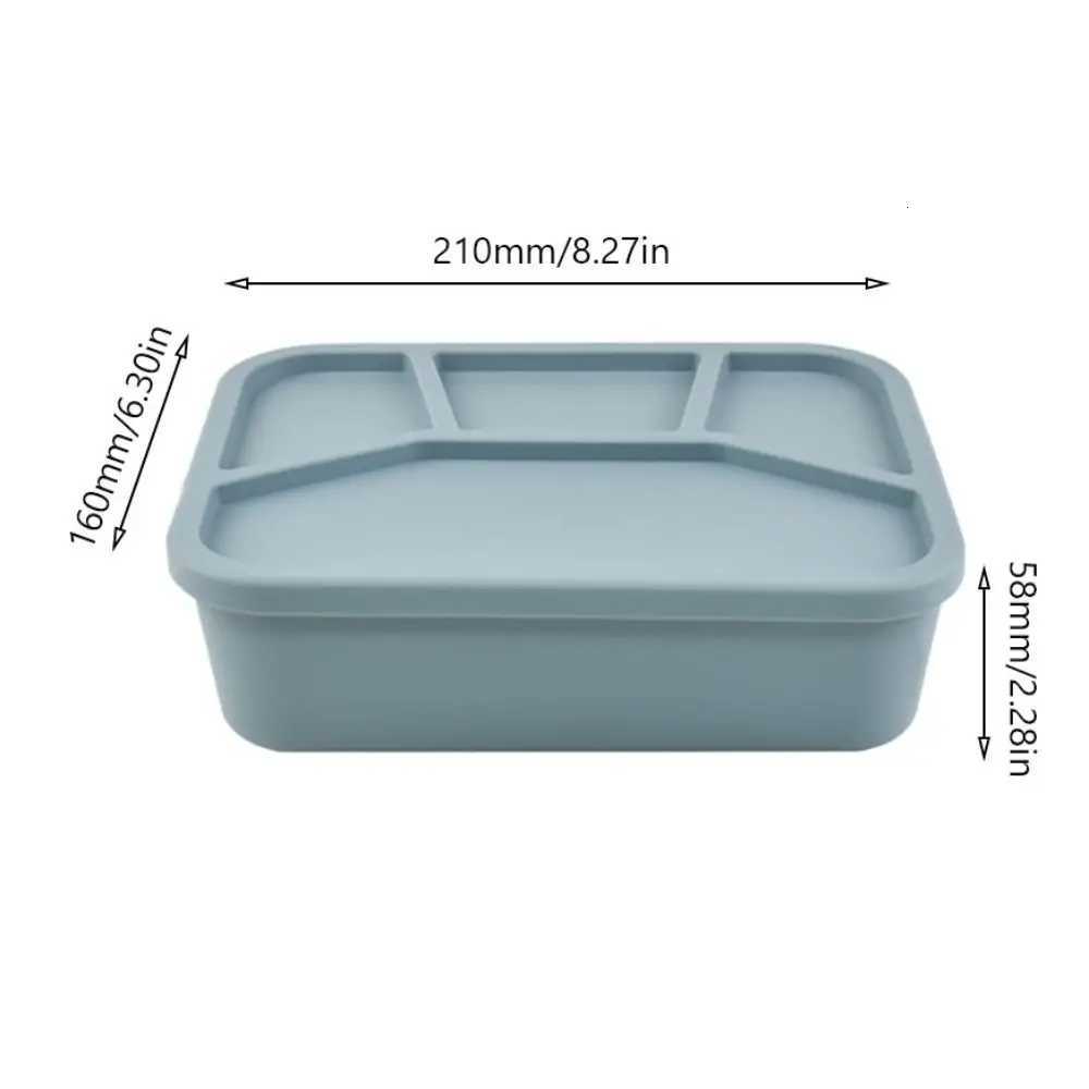 Temperature Resistance Silicone Lunch Box 4 Cpartments Thicke Divided Lunch Box Leak-proof Portable Meal Box Back To School H251213