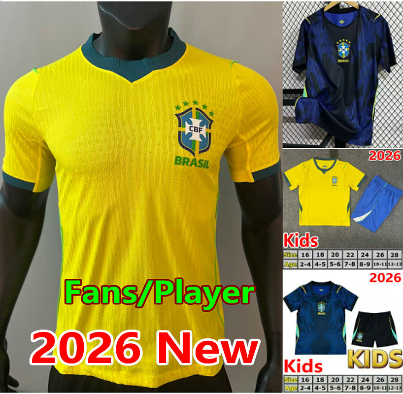 2026 ENDRICK VINI JR Soccer Jersey fans player 26 27 RODRYGO BrAZiLS soccer jerseys RAPHINHA GALENO Football shirt L.PAQUETA ANDREAS SAVINHO MEN KIDS uniforms