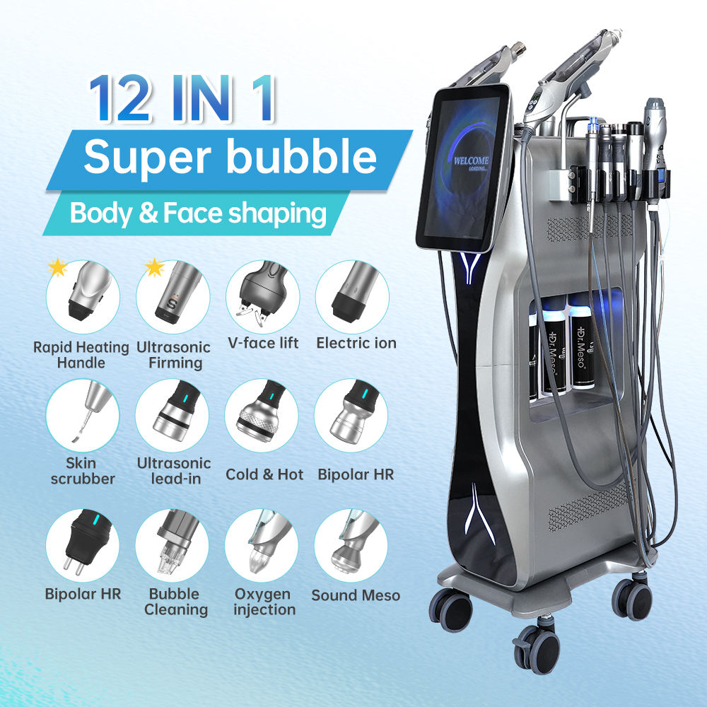 12 In 1 Hydrotherapy Skin Rejuvenation Plasma Ultrasound Diamond Peeling Hydro facial machine water jet Aqua facial Vacuum Skin Care Cleaning