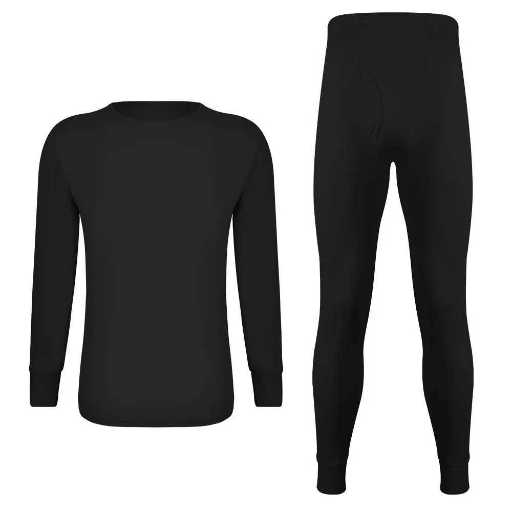 Long Johns Thermal Underwear for Men Fleece Lined Base Layer Set for Cold Weather Top Bottom Black Blue White G251215