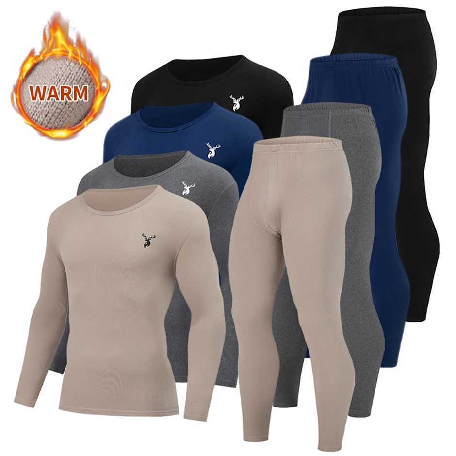 1/2/4 Piece Set Of Autumn/Winter Mens And Teenagers Casual Warm Underwear Set Comfortable Sports Long Sleeved Thick Base Shirt G251215