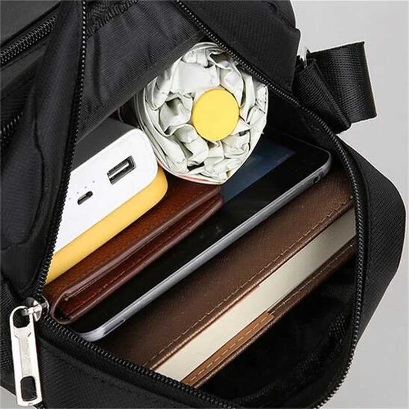 2025 Men Nylon Shoulder Bag Messenger Bag Casual Nylon Zipper Pocket Handbag Fashion Tote Travel Male Crossbody Bags NewT251215