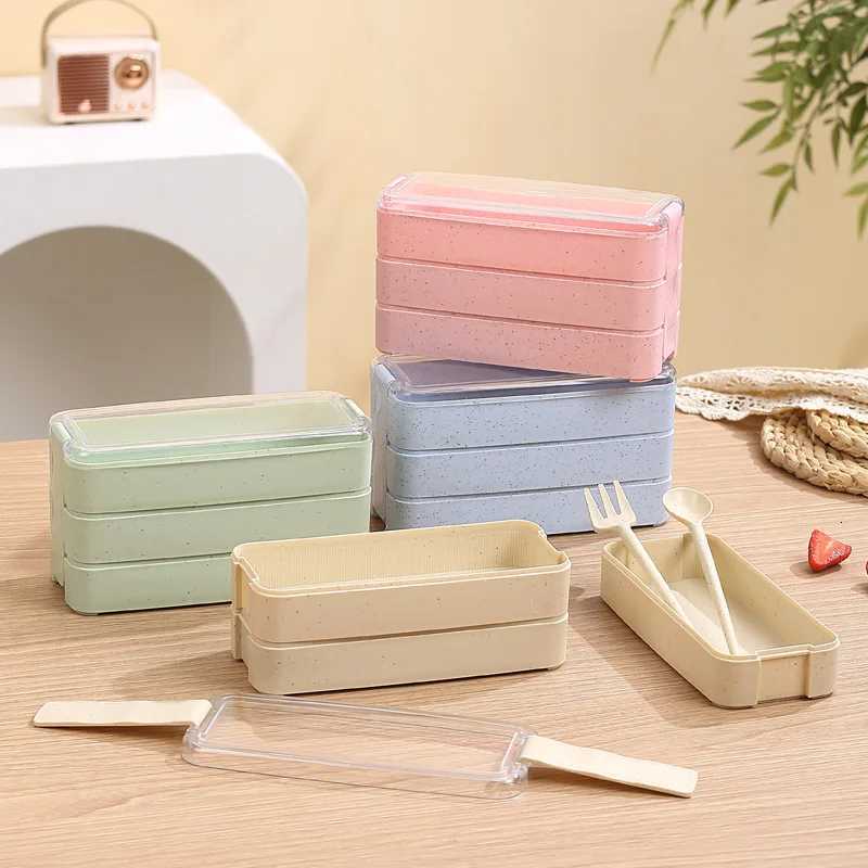 Three Layer Bento Box with Detachable Spoon and Fork Suitable for Workers and Students Lunch Box for The Back of School Season H251213