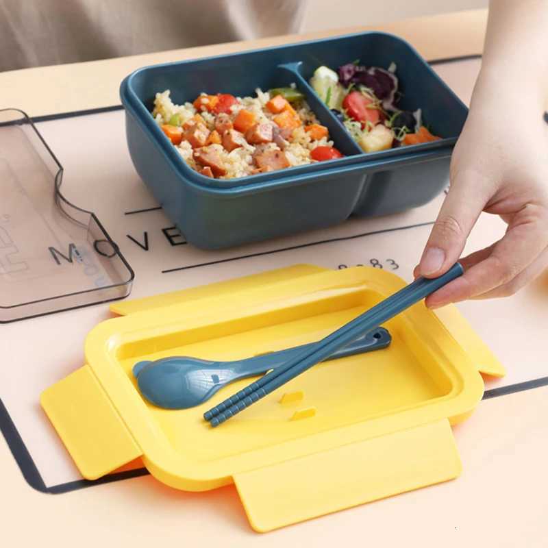 850Ml Microwaveable Lunch Box Divided Non-Flavored Bento Box Japanese-Style Student Adt Off Lunch Box With Meal H251213