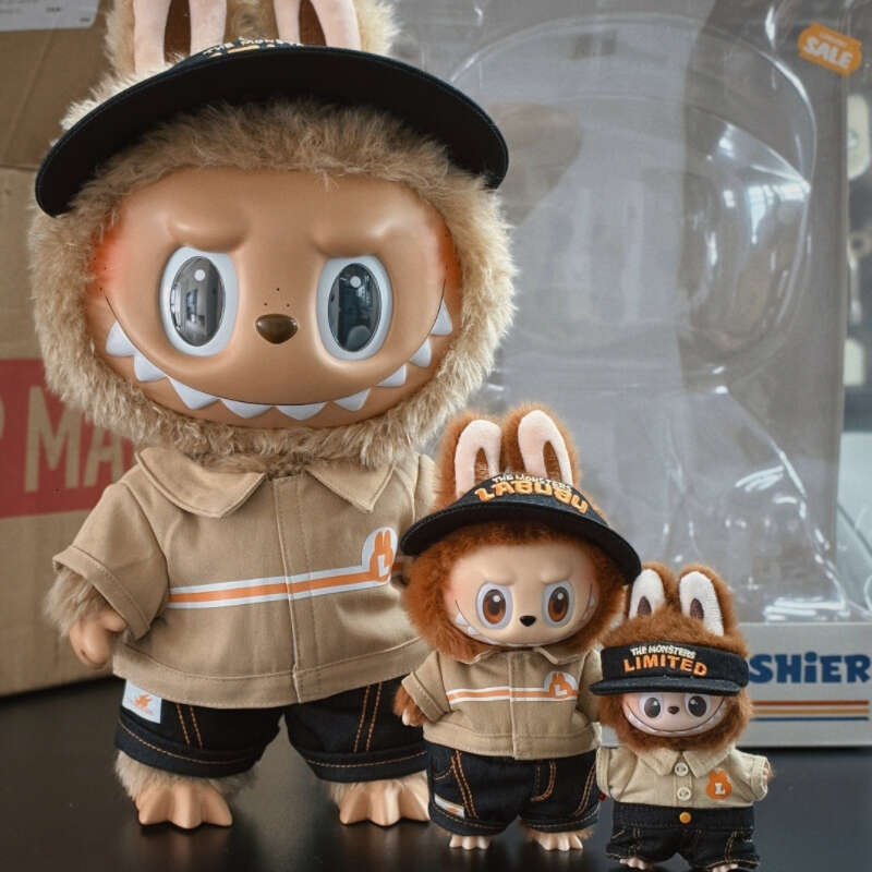 38Cm Labubu The Monstersthe Naughty Cashier Glass Doll Vinyl Toys