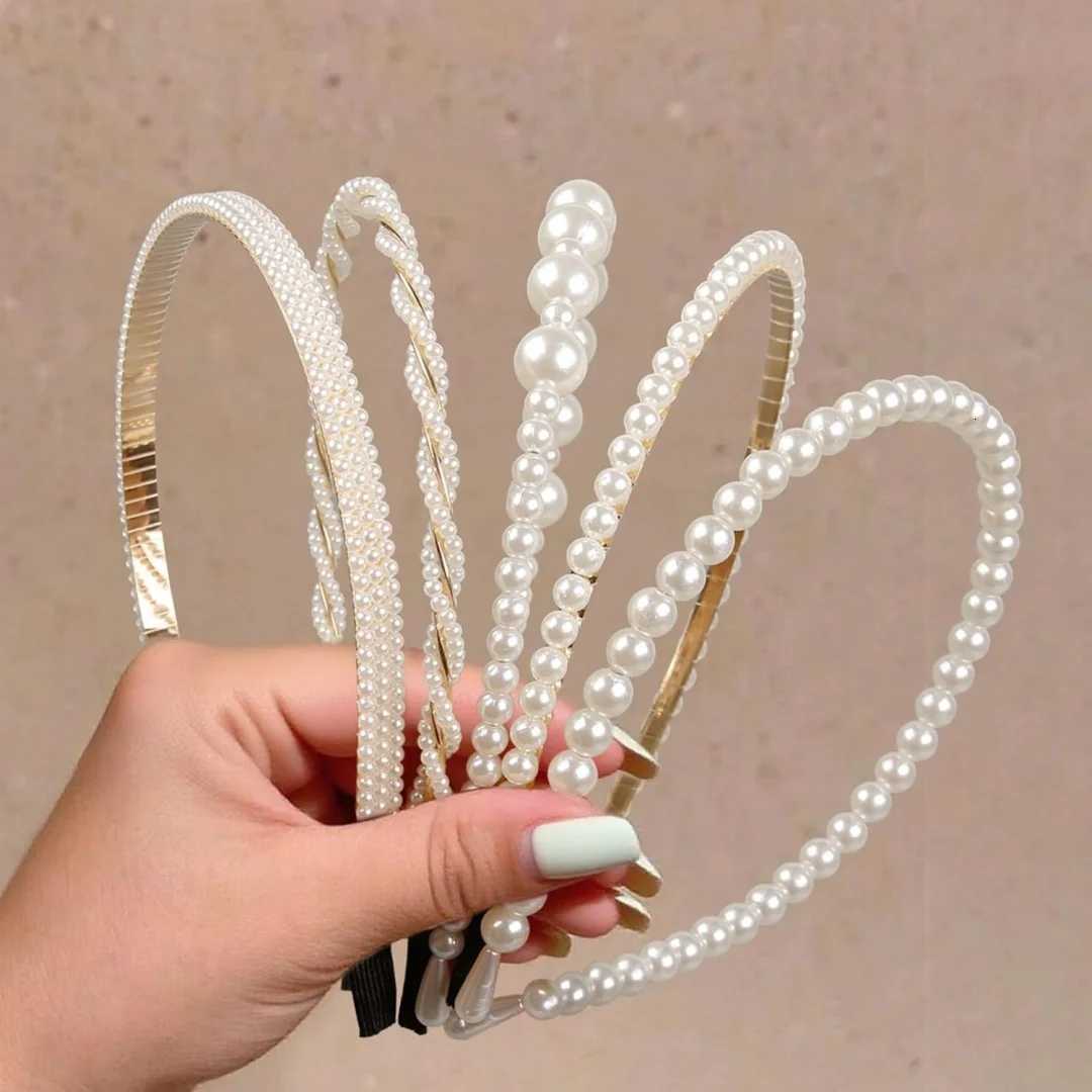 Fashion Full Pearl Hairbands Elegant Simple Flower Women Hair Hoop Bands Headband Bezel Girls Hair Accessories HeaddressXJ251215 - view 7