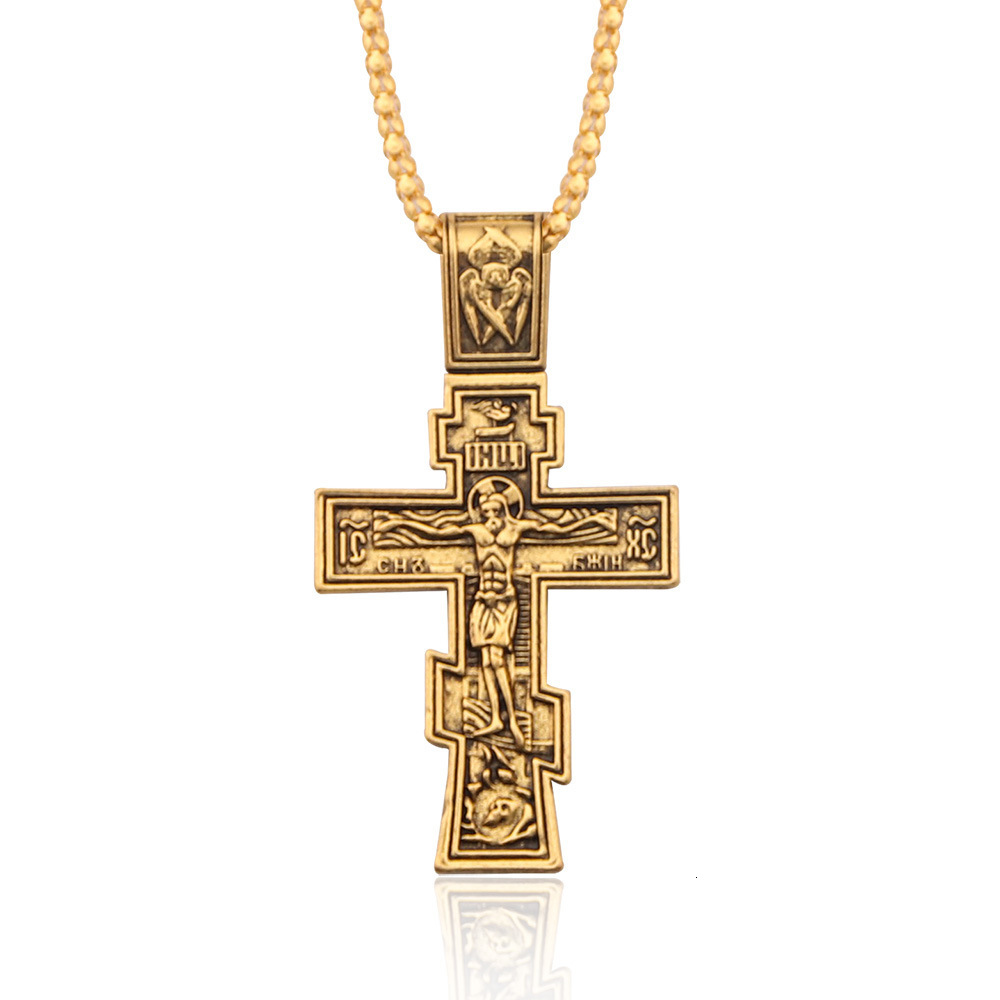 Russian Orthodox Christianity Church Eternal Cross Charms Pendant Necklace Jewelry Russia Greece Ukraine Gifts 250520