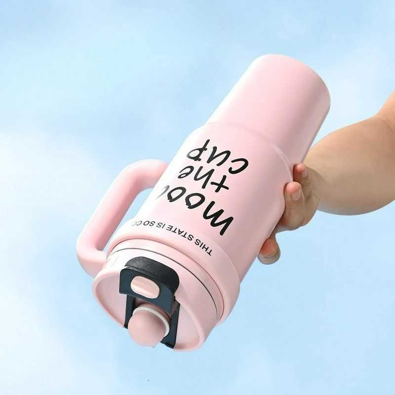 Trend Big Mac mug 304 stainless steel American coffee cup vacuum with straw household portable ice mug H251215