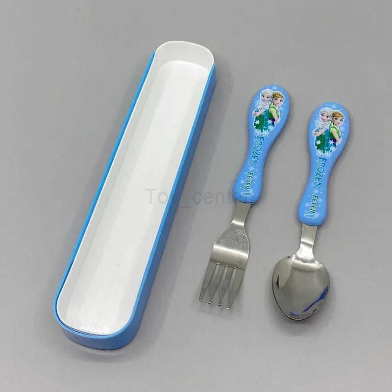 Disney Spiderman Frozen 2 Princess Anna Elsa Cartoon figures Kids Home School Lunch Stainless Steel Cutlery Fork and Spoon Sets H251215