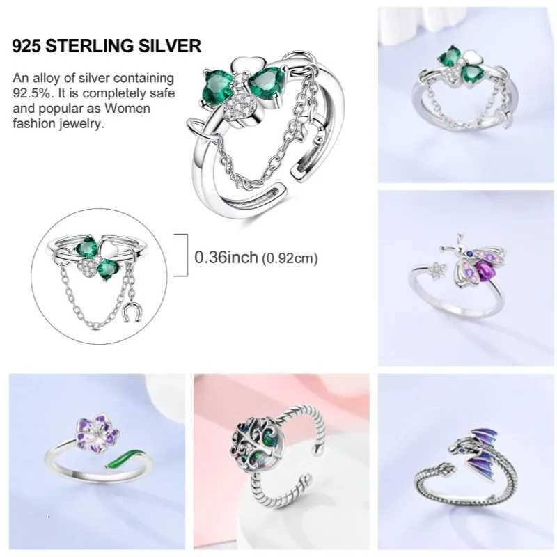 Blue Star Open Ring 925 Sterling Silver Original Dragon Adjustable Ring For Women Wedding Anniversary Finger Jewelry Gift M251215