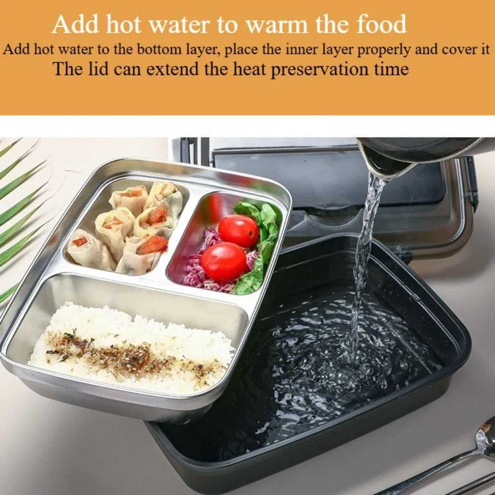 Lunch Box with Cpartment Stainless Steel Liner Matching Spoon Chopsticks Thermally Insated Portable Outdoor Bento Container H251213