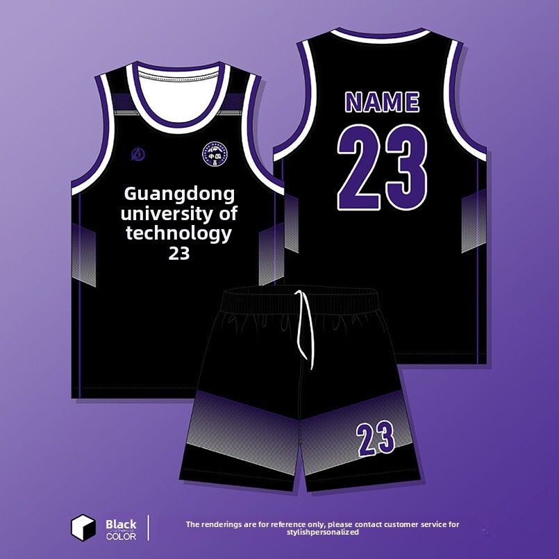 New Basketball Set for Men Quick-Dry American Style College Student Jersey Training Competition Team Uniform with Printed Name and Number
