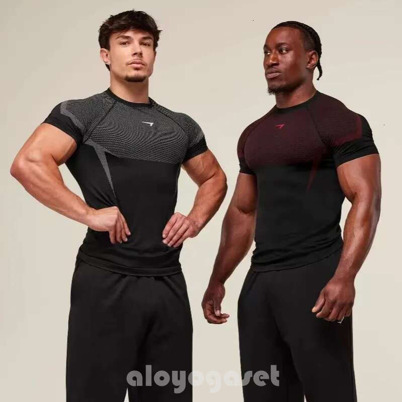 GYM sharks mens onyx T-Shirts Gym Clothing Men Fitness Vintage sweatshirt Oversized Cotton Round Neck ShoSlve Sports Long-Sleeved Run Fitness Vest Casual T shirt