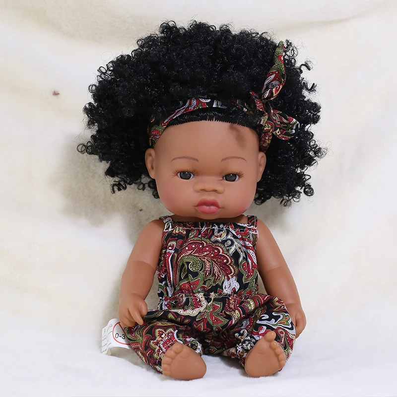 35cm born Reborn African Doll Baby Simulation Soft Vinyl Children Lifelike Toys Christmas Birthday Toys Dolls for Babies 251212 - view 3