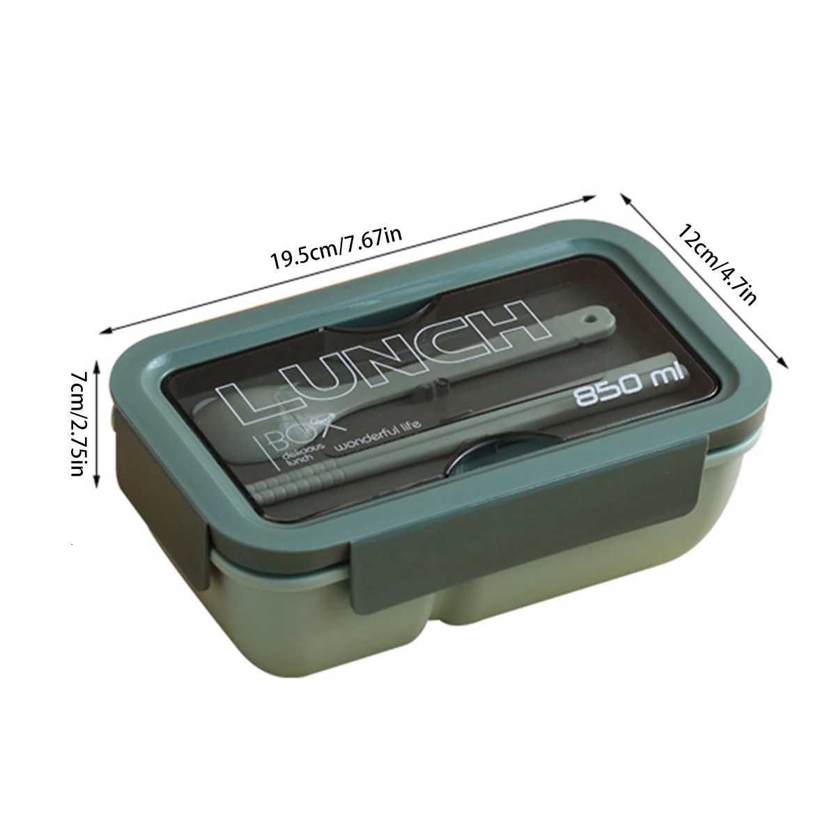 850Ml Microwaveable Lunch Box Divided Non-Flavored Bento Box Japanese-Style Student Adt Off Lunch Box With Meal H251213