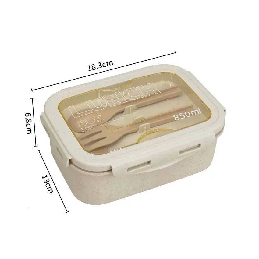 1pc Wheat Straw Lunch Box Healthy BPA Bento Boxes Microwave Dinnerware Food Storage Container Lunch Box for Kids H251213