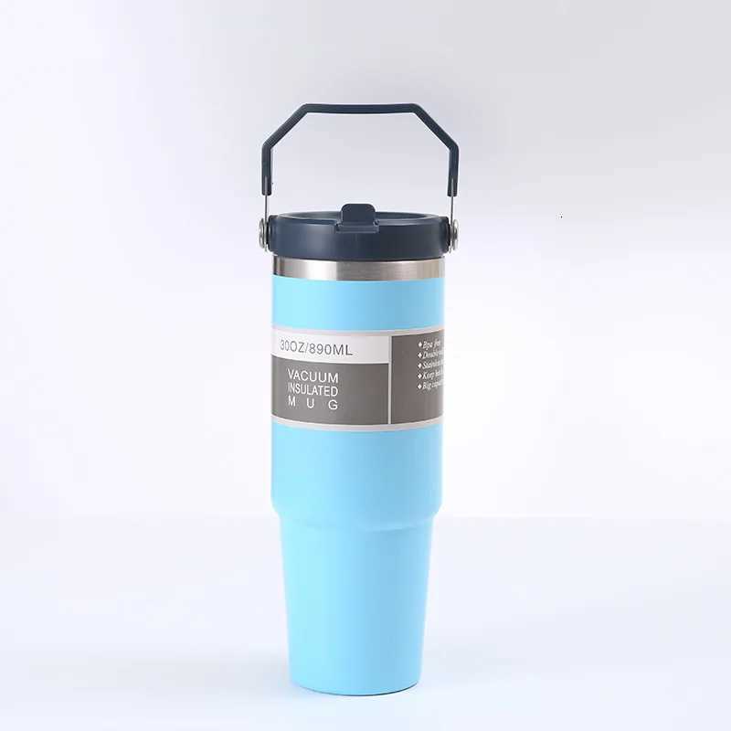 30 oz Vacuum Thermos Cup with Treatment Double Layer Thermos Cup Stainless Steel Sports Water Bottle Hot and Cold Drinks H251215
