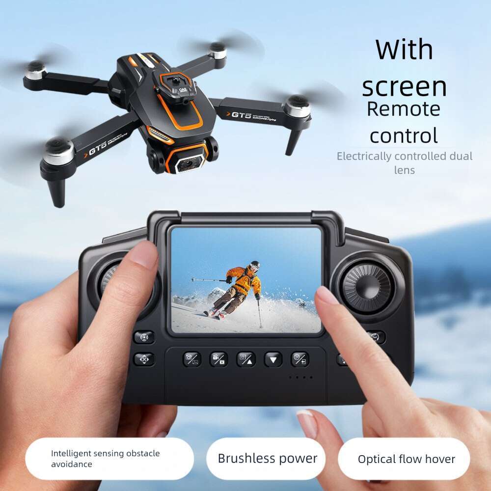Famous Brand Cross Border GT MAX Drone With Screen Optical Flow Positioning Quadcopter Brushless Motor Remote Control Aircraft Toy