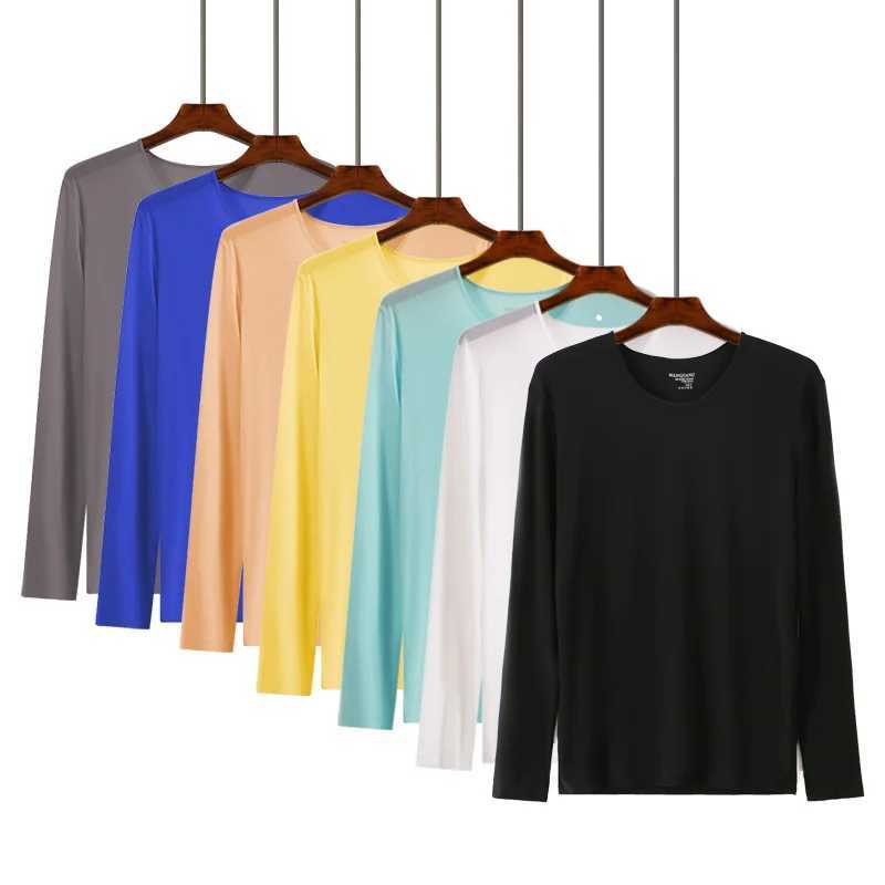 Winter Long Sleeve Men Thermal Underwear Undershirt Transparent Thin Long Johns Tops T Shirt Ice Silk O-Neck Tops Tee G251215