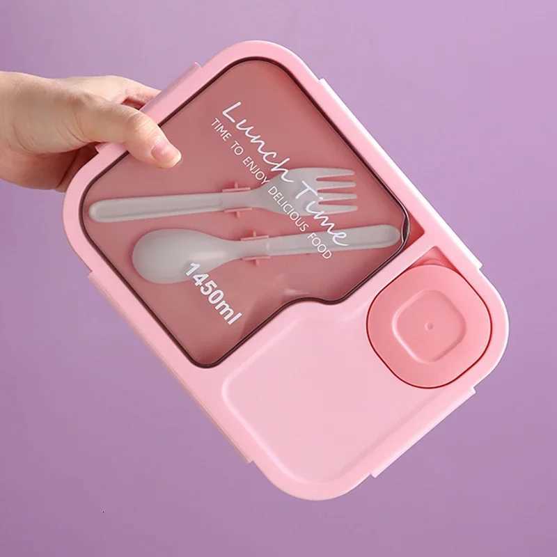 Portable Lunch Box Off Bento Box With Fork and Spoon Microwave Food Storage Container Reusable Food Boxes Quality Plastic H251213
