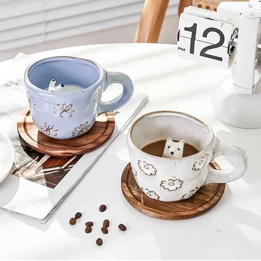 Cartoon 3D gs Handmade Snail Cat Dog Daisy Cups Ceramic Kitchen Drinkware Cute Big Coffee Tea g Cup Fun Birthday Gift H251215