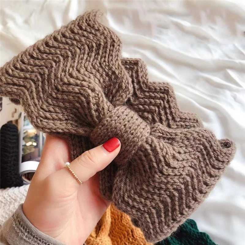 Women Knitted Wool Bowknot Headband Autumn Winter Elastic Wide Twist Hairband Female Girl Solid Color Warm Turban HeadwearXJ251215 - view 5