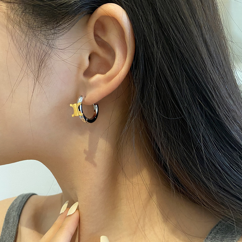 Designer Earrings Retro Metal Color Block Women's Earrings Niche Design High-end Fashion Accessories 2025 New Luxury Jewelry