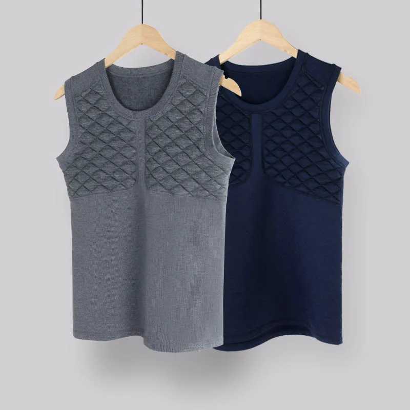 52025 Warm Mens Thermal Vest 3-Layer Thick Cotton Sleeveless Top with Soft Fleece Lining Premium Winter Undershirt for Cold G251215