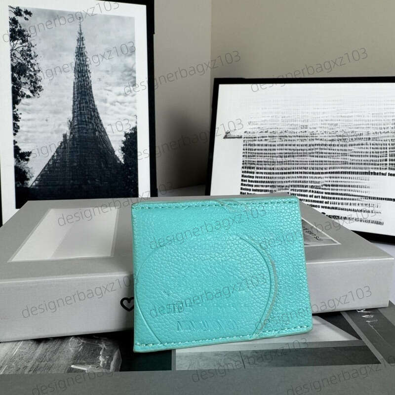 Tiffany Bag Luxury Bag Designer Bag Tiffanyhandbag Blue New Wallet Card Holder Compact Ultra Thin Slots Case Mini Purse Fashion Joker Purse Saddle Bag