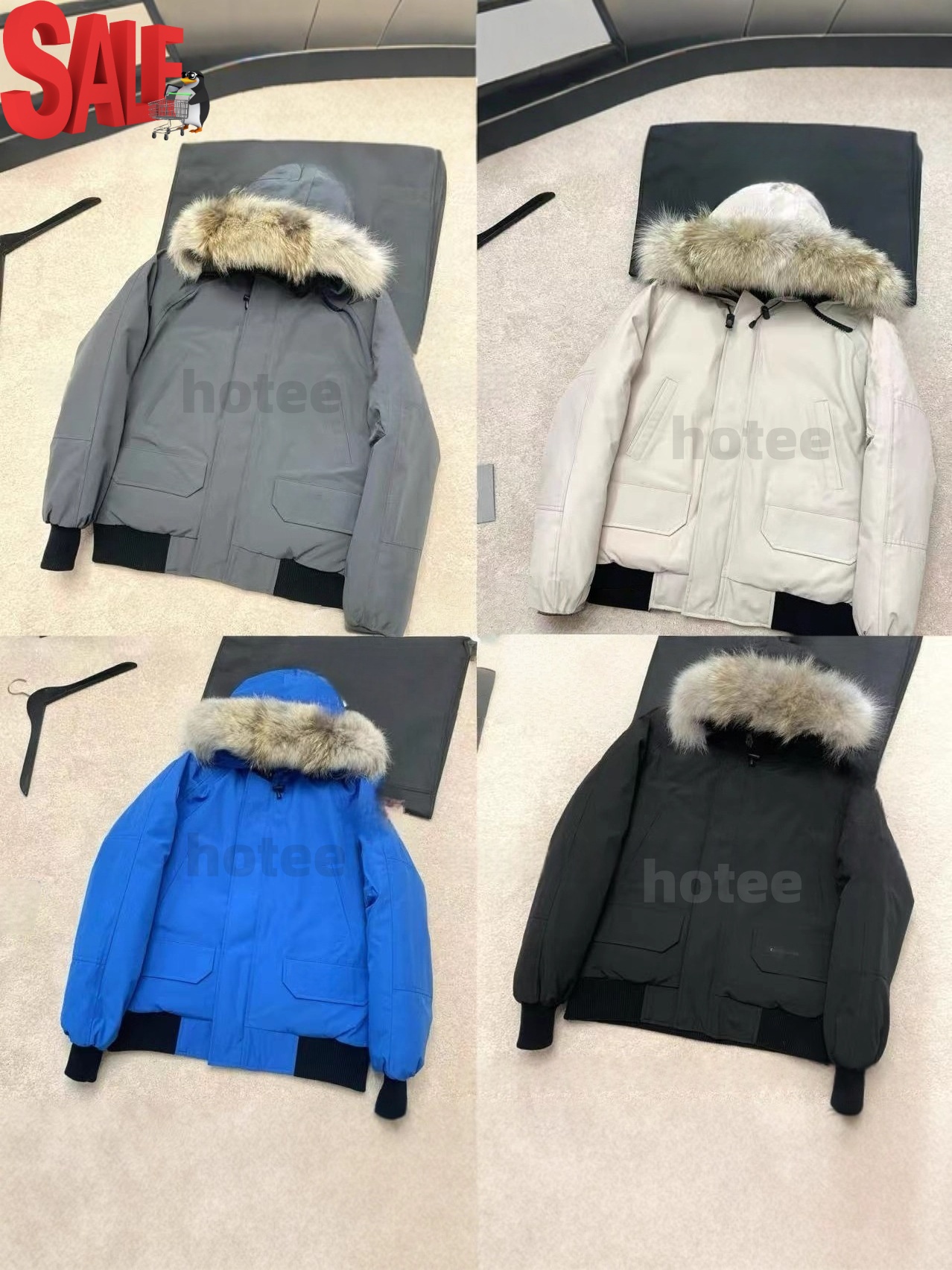 Jacket Mens Designer Winter Warm Wolf Fur Hood Parka Pocket Windbreaker Luxury Down CoatWomens Doudoune