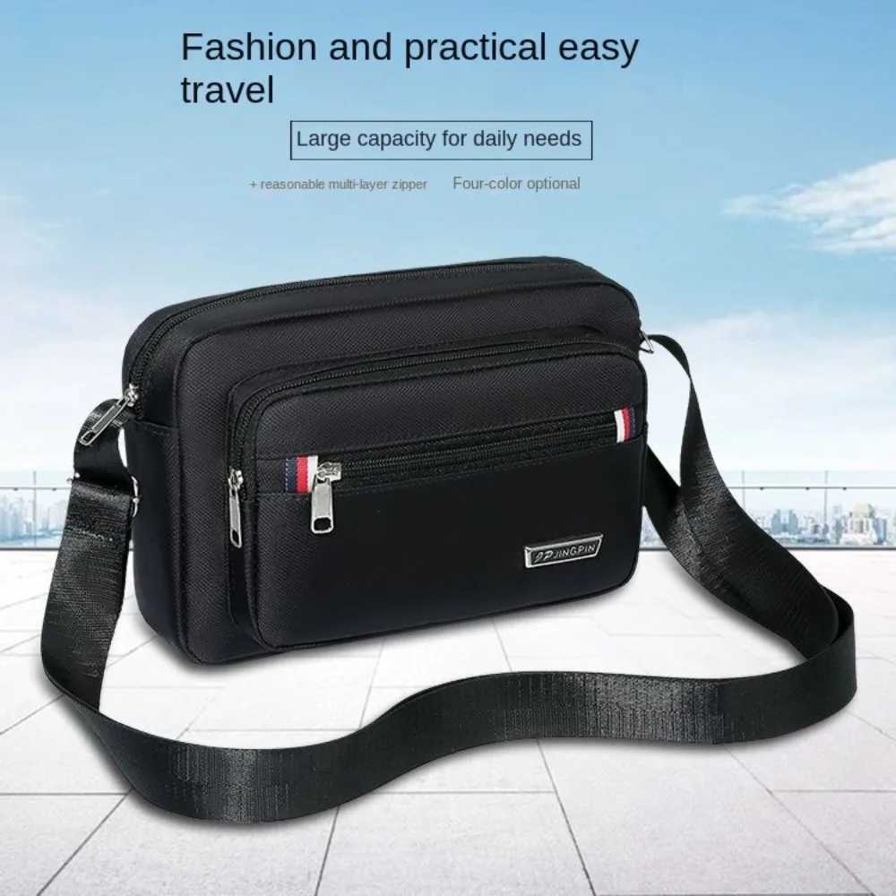 Men Crossbody Bags Male Nylon Shoulder Bags 4 Zippers Boy Messenger Bags Man Handbags for Travel Casual Large SatchelT251215