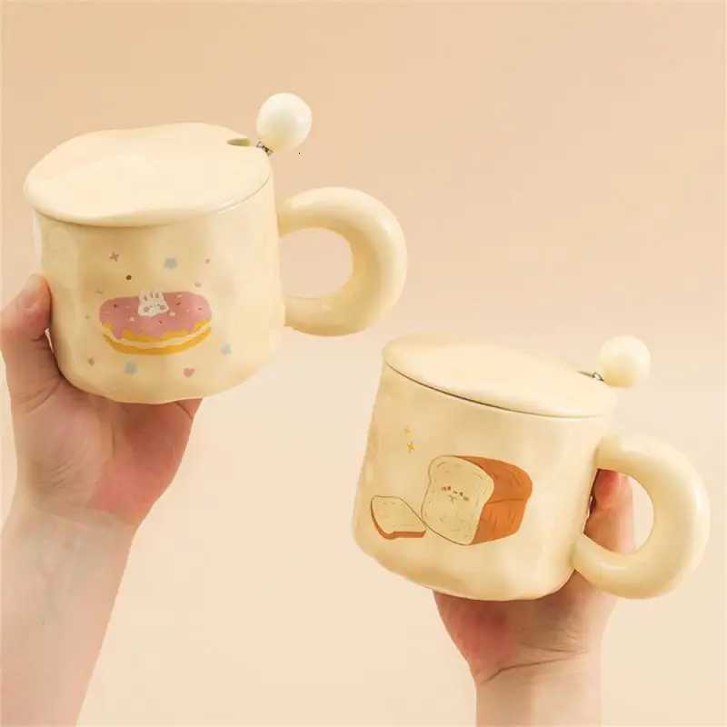 Porcelain Cup Girl Cartoon Mtifunction Covered Spoon Practical Cute Water Accessories For Perfect Cup For Hot Drinks g H251215