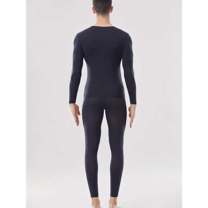 Autumn and Winter Mens Thermal Underwear Set - Semi-Transparent Comfortable Stretch Warm Top and Pants G251215