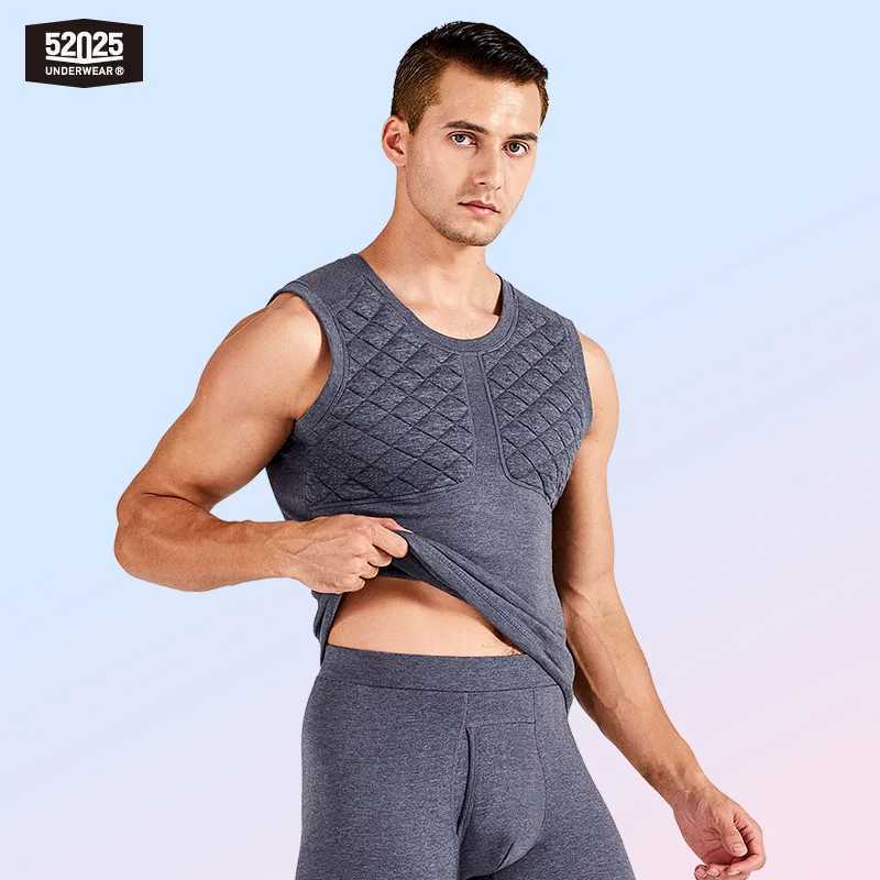 52025 Warm Mens Thermal Vest 3-Layer Thick Cotton Sleeveless Top with Soft Fleece Lining Premium Winter Undershirt for Cold G251215