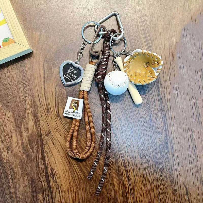 Simulated Baseball Funny Baseball Keychain Car Key Holder Bag Charm Woven Climbing Rope Ornament Decoration M251215