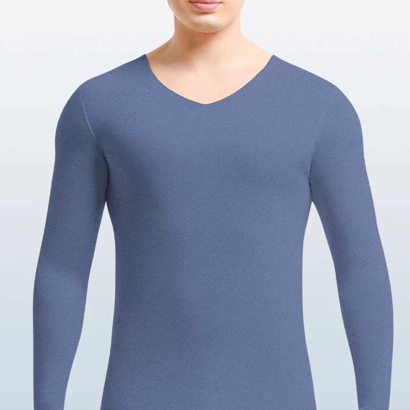 Modal mens thermal underwear mens seamless cold-proof basic style base layer top single-piece upper garment long-sleeved un G251215