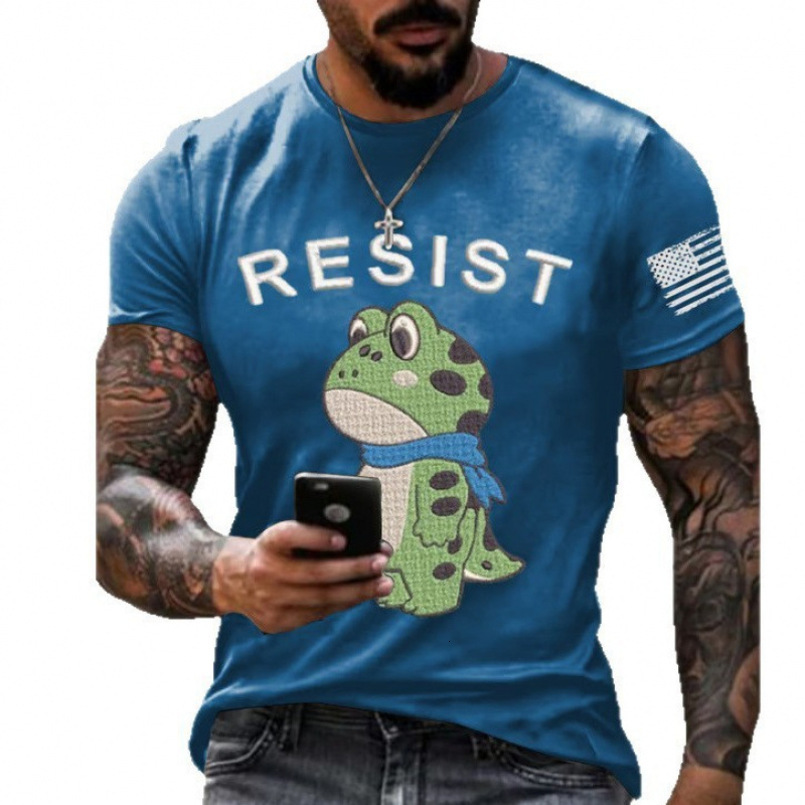Customizable Summer European and American Cross-Border 3D Printed Round Neck Short Sleeve Youth Men's Casual Trendy T-Shirt Wholesale