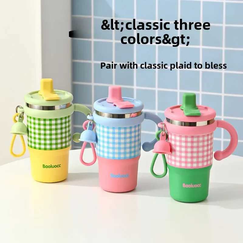 2025 New Girls Office 316 Stainless Steel Thermos Cup Household Handle Student Straw Cup Double Drink Bingba Cup Coffee Mug H251215
