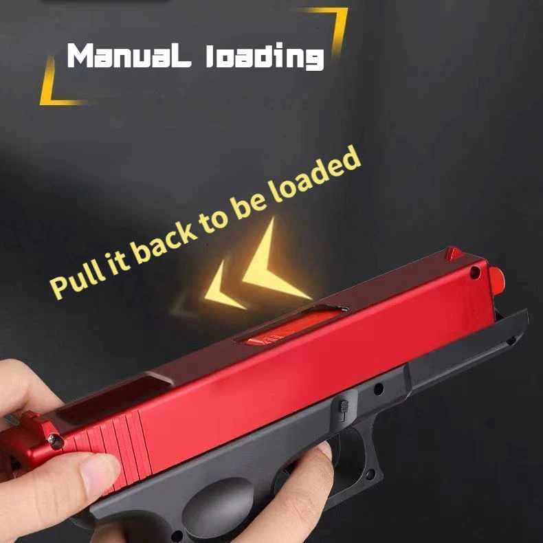 Manual Plastic Pistol Lower Magazine Foam Soft Bullet Toy Gun Airsoft Launcher CS Shooting Games Weapons for Kids Boys Gift W251215