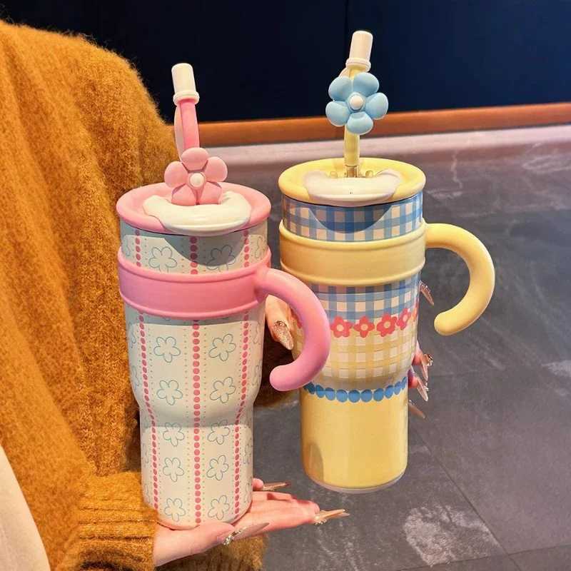 1200ml Vacuum Insulated Thermos 316 Ceramic Inner Insulated Cup Portable Thermal Mug Large Capacity Tumbler Coffee Mug Clod Hot H251215