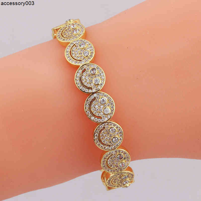 Charm Bracelets designer bracelet smiley face bracelet European Fashion Retro Diamond bangle festival gift jewelry Open Bracelets for Women 354 XWJI
