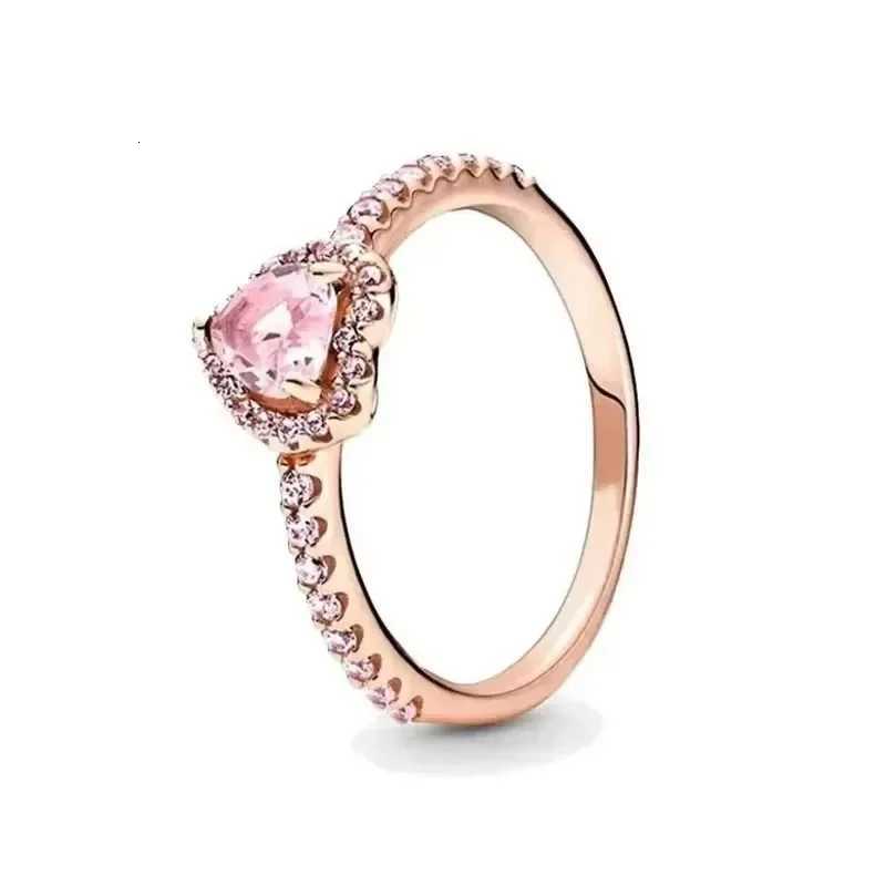 New 925 Sterling Silver Hot Selling Classic Rose Gold Series Ring Shiny Crown Ring Womens BirtHDay Exquisite Gift M251215
