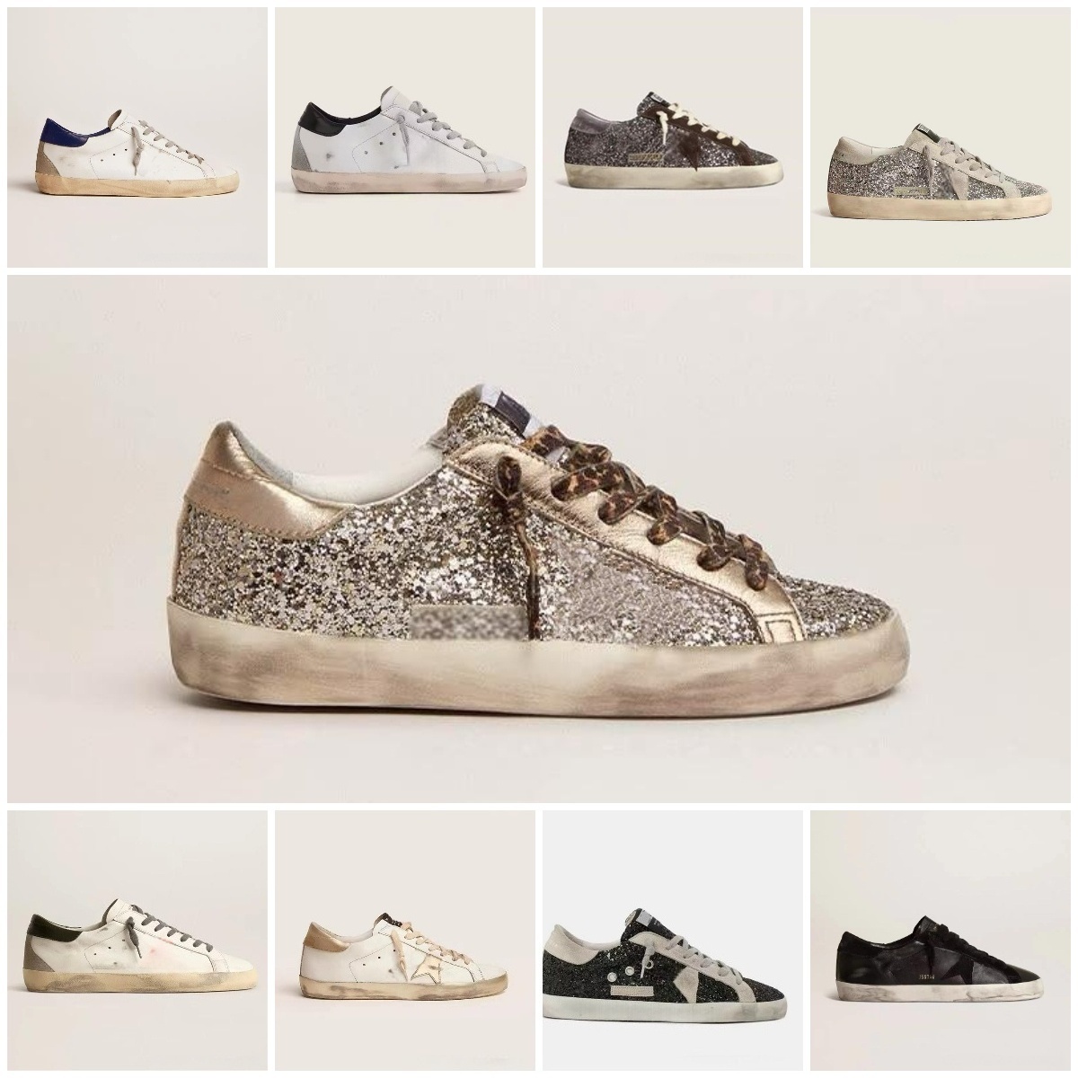 designer old shoe Stars Casual goldengooose sneaker shigh casual shoes for women super star suede sequined leopard print white doold dirty classic casual shoe