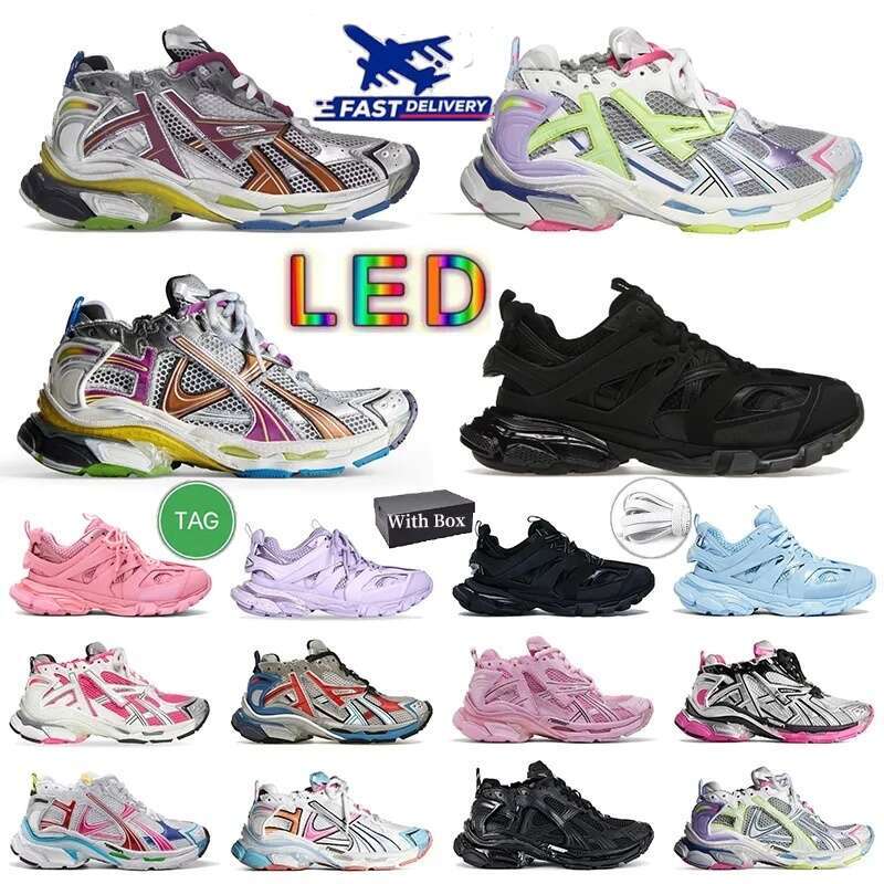 brand sneakers track LED runners 7.0 7.5 3.0 designer shoes platform all black white multicolor pink blue grey ancien daddy men women trainers tennis shoes with box