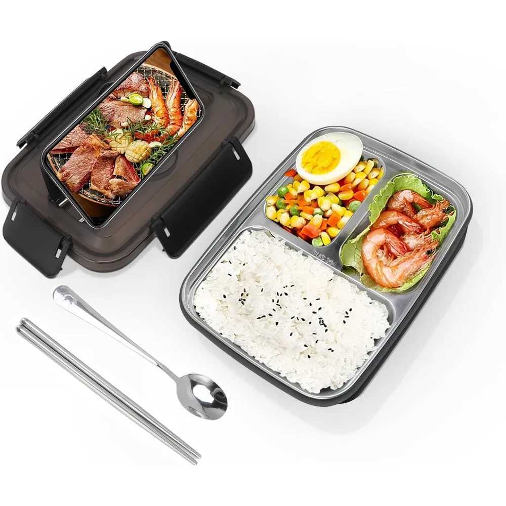 Lunch Box with Cpartment Stainless Steel Liner Matching Spoon Chopsticks Thermally Insated Portable Outdoor Bento Container H251213
