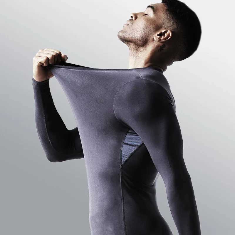Mens thin modal long Johns basic low-neck V-neck form-fitting single-piece base layer thermal underwear and top G251215