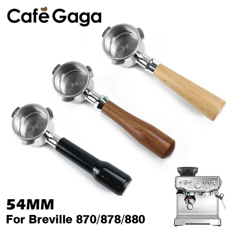 54mm Coffee Bottomless Portafilter For Breville Sage 870 878 880 With Replaceable Filter Basket Home Kitchen Barista Accessories 251213